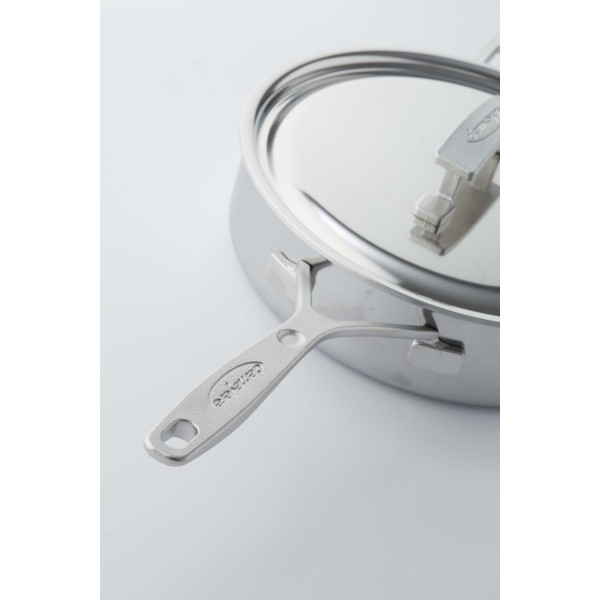 Patelnia tradycyjna Demeyere Industry 5 głęboka 24 cm z pokrywką