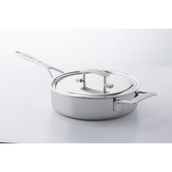 Patelnia tradycyjna Demeyere Industry 5 głęboka 24 cm z pokrywką