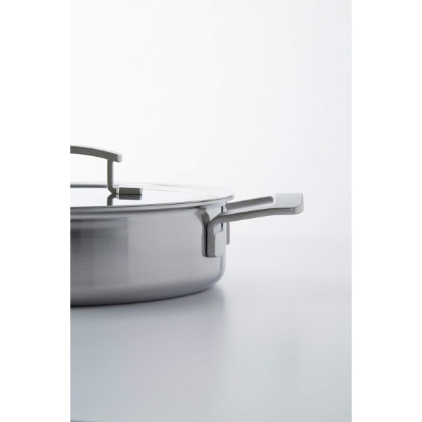 Patelnia tradycyjna Demeyere Industry 5 głęboka 24 cm z pokrywką