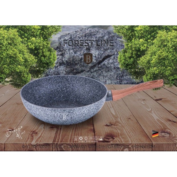Wok Berlinger Haus Forest Line 28cm do szybkiego smażenia i przyrządzania potraw orientalnych BH-1204