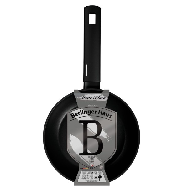Пательня традиційна BerlingerHaus Matte Black Collection BH-8169, 20 см для смаження та тушкування