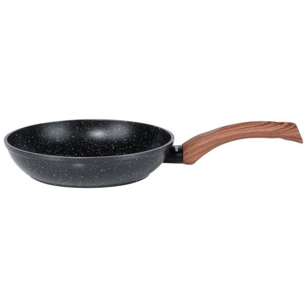 Patelnia tradycyjna VILDE 199059 Black&Wood 20 cm — granitowa, nieprzywierająca, do indukcji