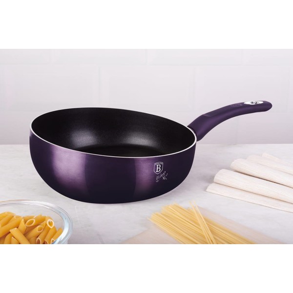 Głęboka patelnia Berlinger Haus Chef Flip 26 cm Purple Eclipse do smażenia i duszenia