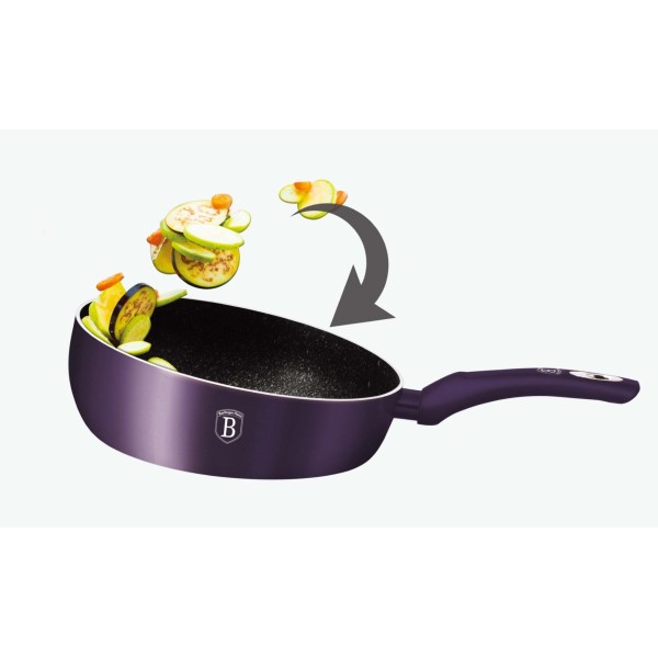 Głęboka patelnia Berlinger Haus Chef Flip 26 cm Purple Eclipse do smażenia i duszenia