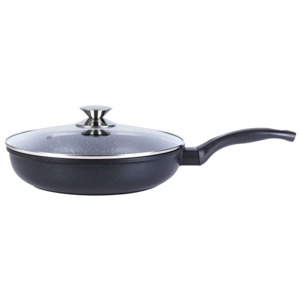 Patelnia tradycyjna ORION Grande 28 cm, granitowa non-stick, z pokrywką, na indukcję
