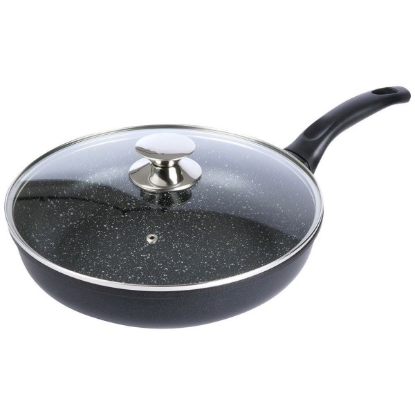 Patelnia tradycyjna ORION Grande 28 cm, granitowa non-stick, z pokrywką, na indukcję