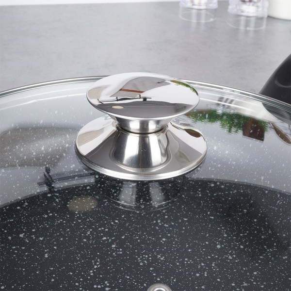 Patelnia tradycyjna ORION Grande 28 cm, granitowa non-stick, z pokrywką, na indukcję