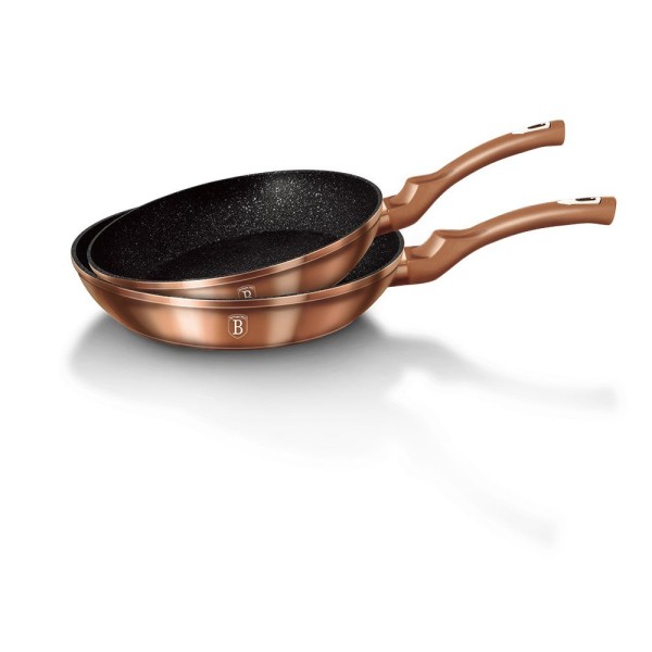 Zestaw patelni Berlinger Haus Metallic Line Rose Gold BH-1611-N 22/26 cm do smażenia i duszenia