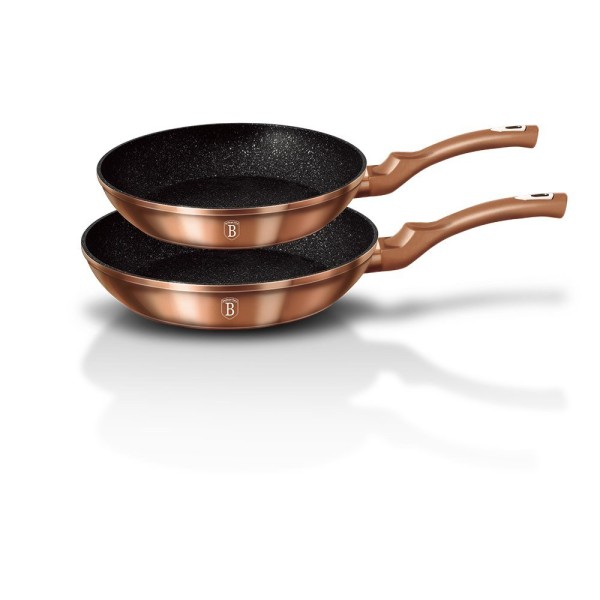 Zestaw patelni Berlinger Haus Metallic Line Rose Gold BH-1611-N 22/26 cm do smażenia i duszenia