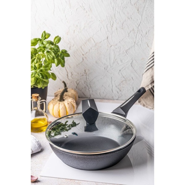 Patelnia głęboka Klausberg KB-7692 z powłoką marmurową non-stick 28 cm do smażenia i duszenia