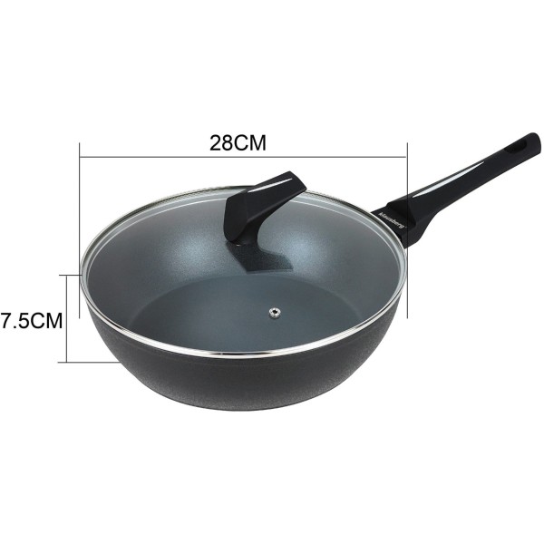 Patelnia głęboka Klausberg KB-7692 z powłoką marmurową non-stick 28 cm do smażenia i duszenia