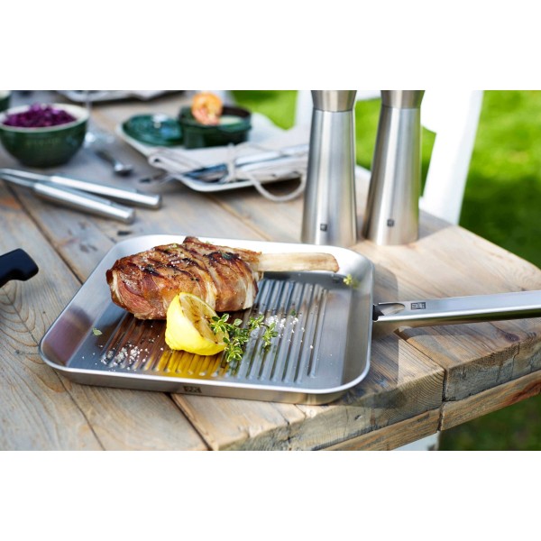 Patelnia grillowa ZWILLING PLUS Stalowa 24 cm do przyrządzania potraw z grilla