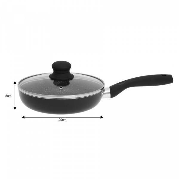 Patelnia Kinghoff KH-3955 z powłoką marmurową 20 cm do smażenia i duszenia