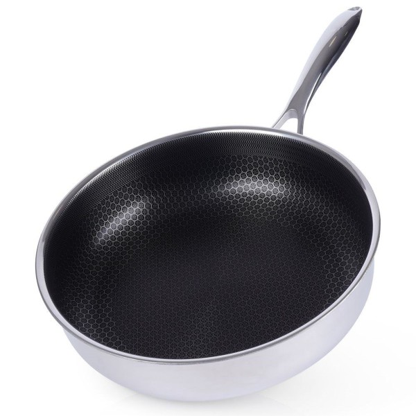Patelnia tradycyjna ORION COOKCELL 28 cm, głęboka stal nierdzewna, non-stick, indukcja