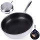 Patelnia tradycyjna ORION COOKCELL 28 cm, głęboka stal nierdzewna, non-stick, indukcja