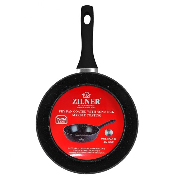 Patelnia głęboka Zilner ZL-9209 marmurowa powłoka 24cm 2.0L do smażenia i duszenia