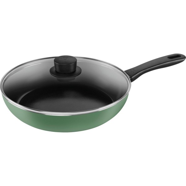Patelnia tradycyjna Ballarini Caprera z pokrywką 28 cm zielona do smażenia sauté