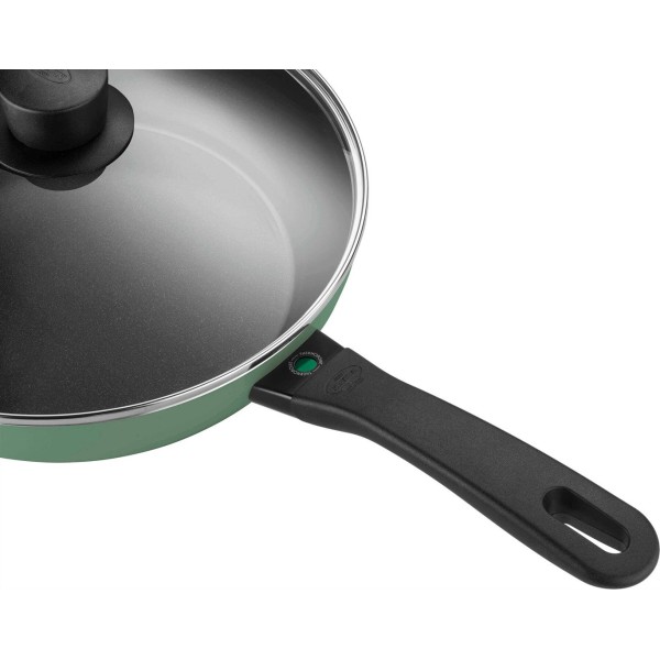 Patelnia tradycyjna Ballarini Caprera z pokrywką 28 cm zielona do smażenia sauté