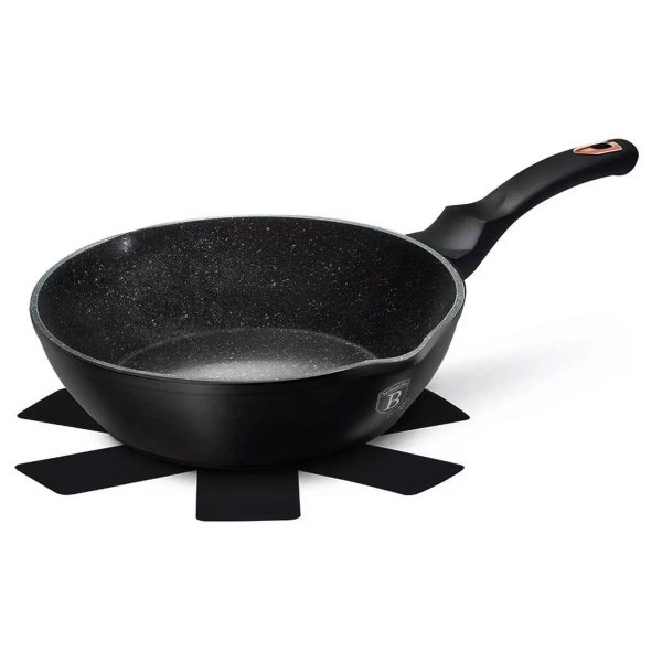 Пателня традиційна Berlinger Haus Black Rose BH-6184 гранитова 24 см глибока з виливом для кухні