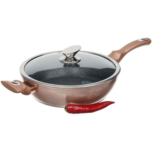 Patelnia granitowa Berlinger Haus Metallic Line Rosegold 28cm do smażenia i gotowania
