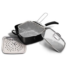Patelnia Berlinger Haus Black Pro BH-6554 24cm z koszem i płytą parową do gotowania na parze