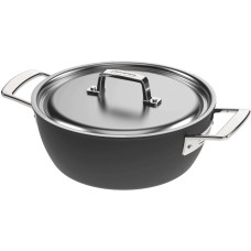 Patelnia tradycyjna Demeyere Black 5 24 cm głęboka z pokrywką 2H