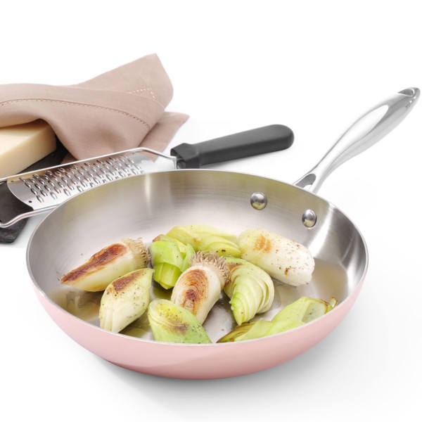 Patelnia tradycyjna Hendi Induction 240x50 mm miedziana do kuchenek indukcyjnych