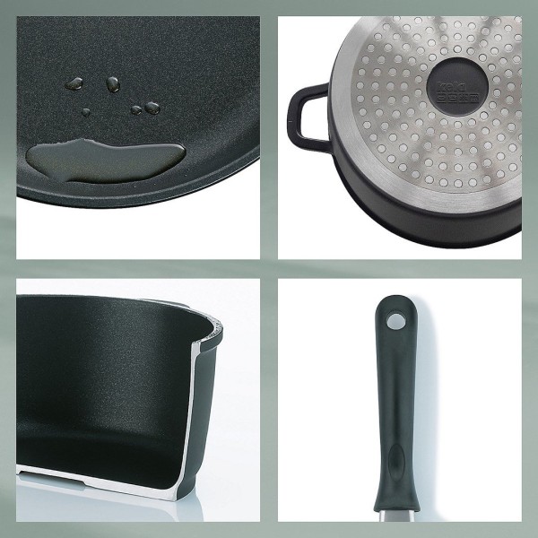 Пательня KELA Kerros 24 см, чорна — для смаження овочів і м’яса на плиті