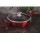 Patelnia granitowa Berlinger Haus Burgundy Metallic Line 32cm do smażenia i duszenia