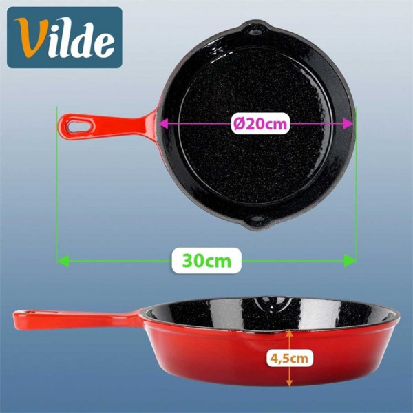 PATELNIA ŻELIWNA EMALIOWANA 20cm Z SILIKONOWĄ NAKŁADKĄ 199154