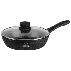Patelnia głęboka Zilner ZL-7716 26 cm 2,6 L marmurowa z pokrywką do smażenia i duszenia potraw
