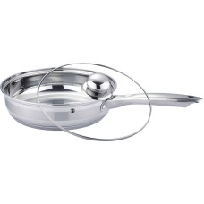 Patelnia tradycyjna BRUNBESTE BB-2220 ze stali nierdzewnej 20 cm z pokrywką, do indukcji