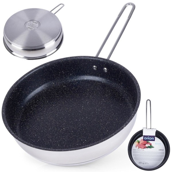 Patelnia tradycyjna Orion GRANDE 26 cm, stal nierdzewna, nieprzywierająca, indukcja