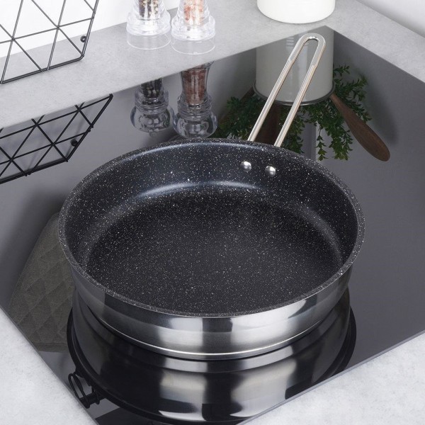 Patelnia tradycyjna Orion GRANDE 26 cm, stal nierdzewna, nieprzywierająca, indukcja