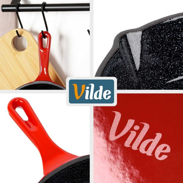 PATELNIA ŻELIWNA EMALIOWANA 25cm Z SILIKONOWĄ NAKŁADKĄ 199155