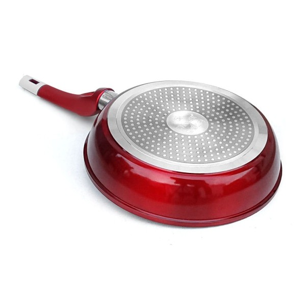 Patelnia Zilner StoneTec Burgund 26 cm marmurowo-ceramiczna do smażenia