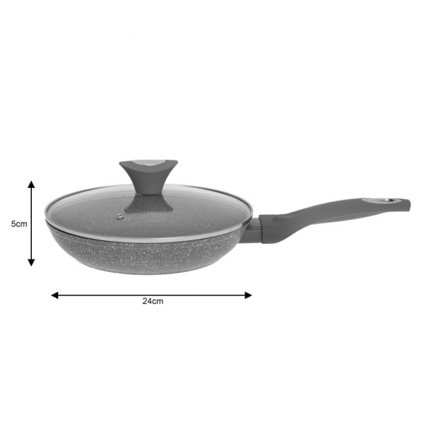 Patelnia granitowa Klausberg Marmo Grey 24 cm do smażenia i duszenia potraw
