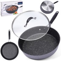 Гранітна сковорода з кришкою, антипригарна, індукційна, STONER 28 см, ORION 112931