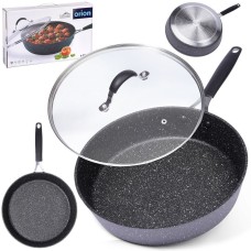 Patelnia tradycyjna, STONER Orion 112931 — granitowa 28 cm z pokrywką, nieprzywierająca, indukcja