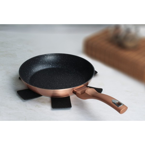 Patelnia granitowa Berlinger Haus Metallic Rose Gold Line 30 cm do smażenia i duszenia