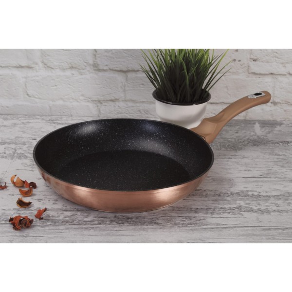 Patelnia granitowa Berlinger Haus Metallic Rose Gold Line 30 cm do smażenia i duszenia