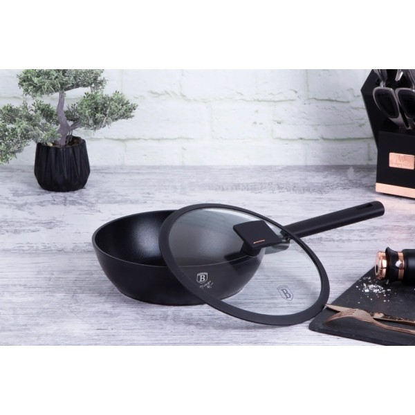 Пательня традиційна BerlingerHaus BH-7089 Monaco 24 см Tytanowa для смаження