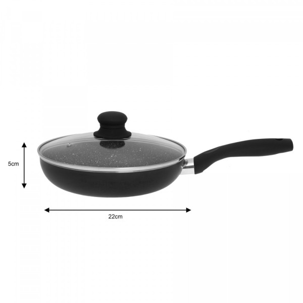 Patelnia Kinghoff KH-3956 z powłoką marmurową 22 cm do smażenia i gotowania