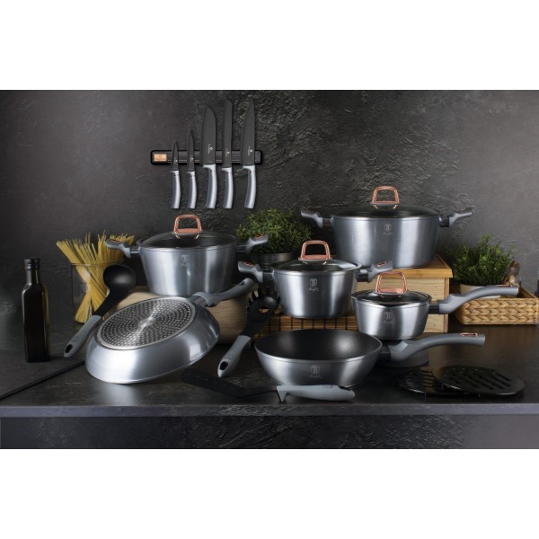 Patelnia granitowa Berlinger Haus Moonlight BH-6002 28 cm do smażenia i przygotowywania dań