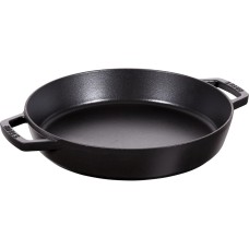 Patelnia tradycyjna Staub żeliwna 34 cm z dwoma uchwytami czarna