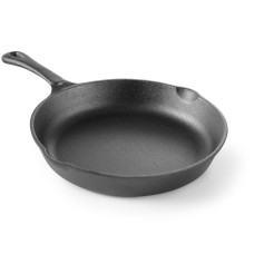 Patelnia żeliwna Hendi 629949 uniwersalna 260 mm do smażenia i grillowania