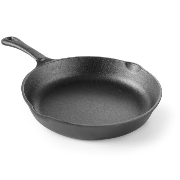 Patelnia żeliwna Hendi 629949 uniwersalna 260 mm do smażenia i grillowania