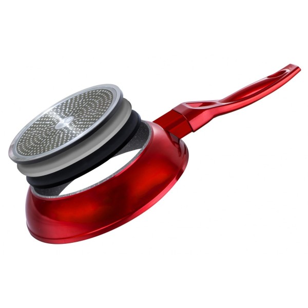 Patelnia granitowa Berlinger Haus Metallic Line Red 28 cm do smażenia i gotowania