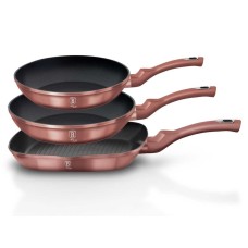 Zestaw patelni Berlinger Haus Metallic Line i-Rose 20/24/28 cm do smażenia każdego dania