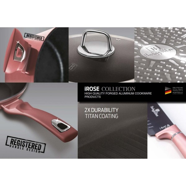Zestaw patelni Berlinger Haus Metallic Line i-Rose 20/24/28 cm do smażenia każdego dania